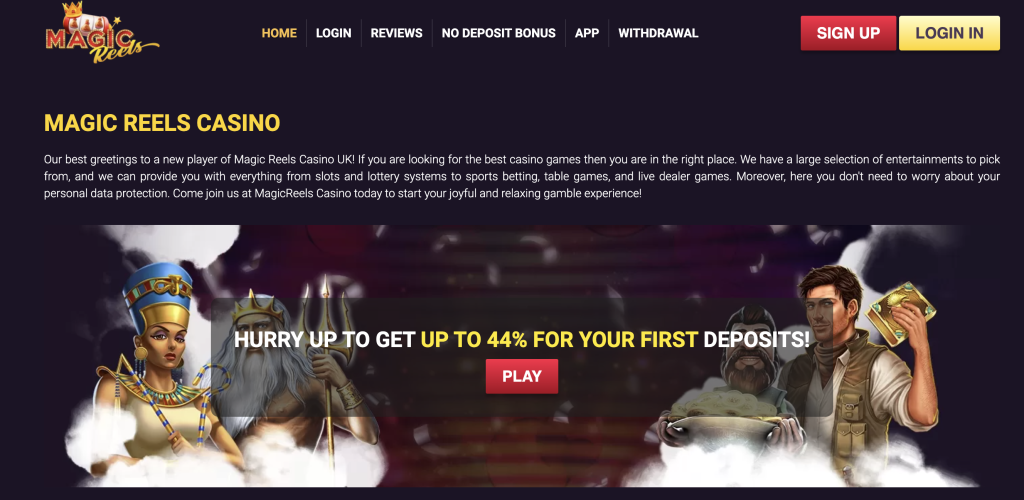 Image of Magic Reels Casino Website