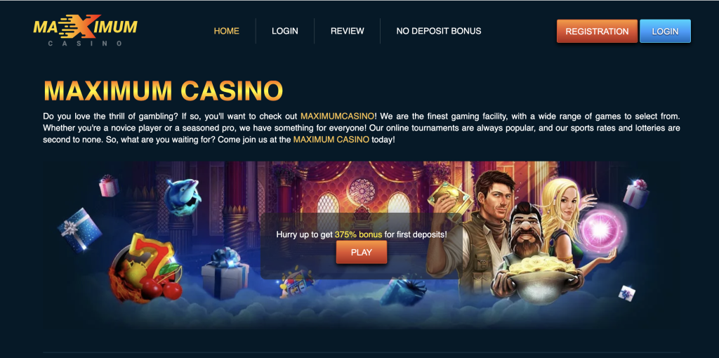 Image of Maximum Casino Website