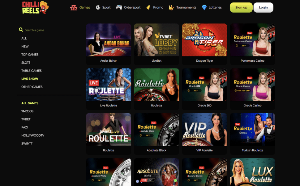 Image of Chilli Reels casino Website