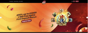 Image of Spicy Jackpots Casino website